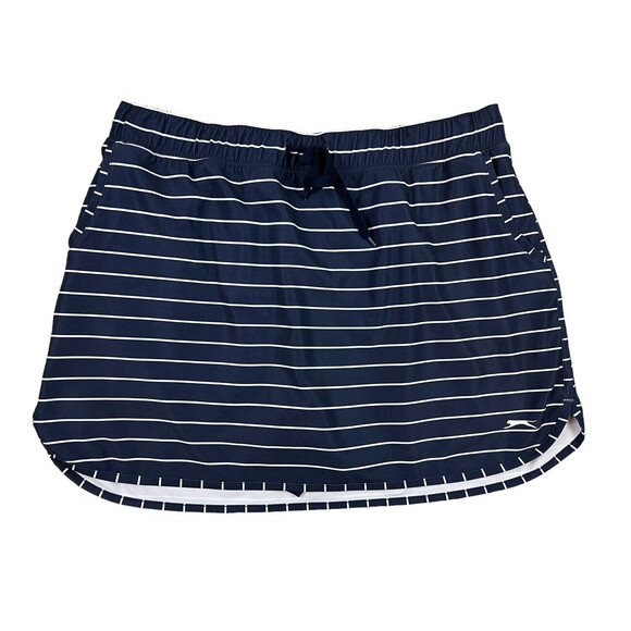 Slazenger Pants - Slazenger Golf Skort  Womens Size XL  Navy Striped Pull-on Drawstring Pickleball